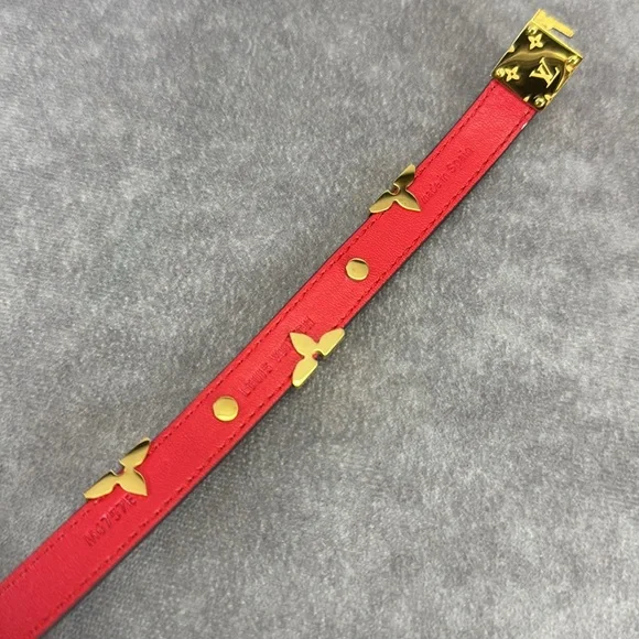 Louis Vuitton Red Brown Bracelet with Gold Accents - Picture 12 of 12